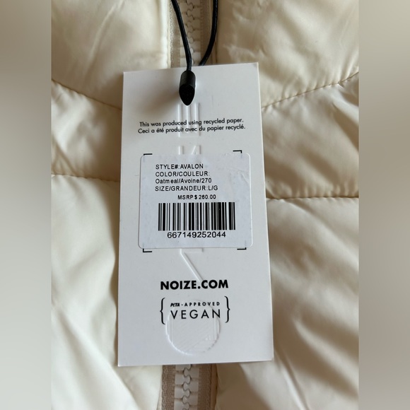 NWT Noize cream puffer jacket size large - Picture 2 of 3